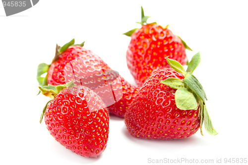 Image of four fresh strawberries