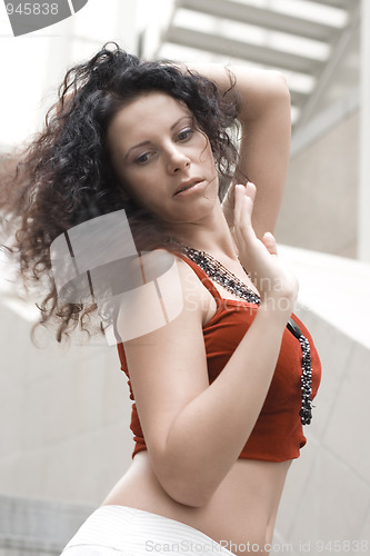 Image of dancing young attractive woman
