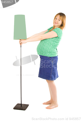 Image of pregnant woman and lamp