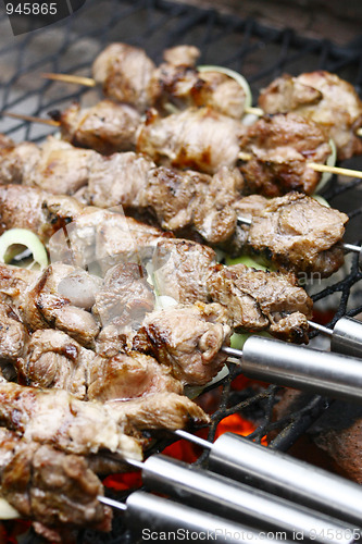 Image of Barbecue meat on grill