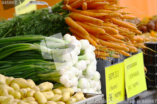 Image of Vegetables - potatoes, onions, carrots 