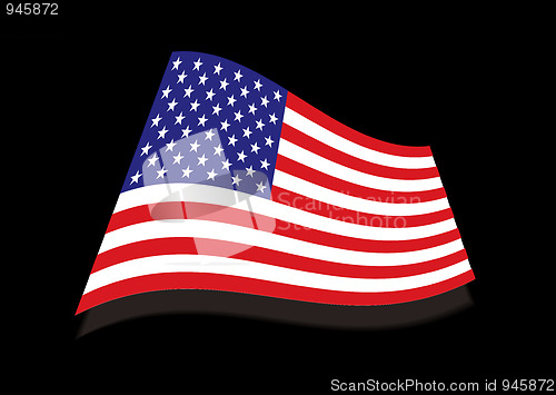 Image of USA stars and stripes black flag