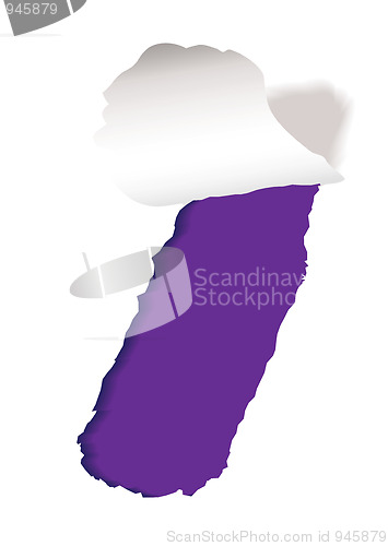 Image of purple paper slot tear