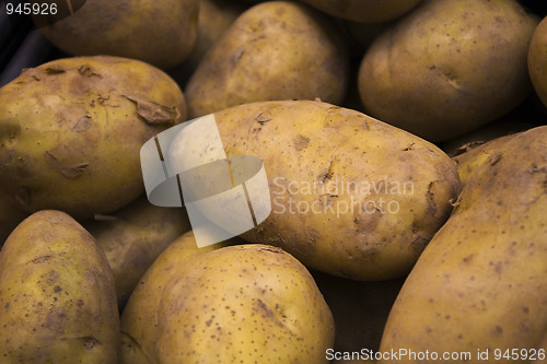 Image of potatoes raw vegetables food pattern in market 