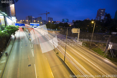 Image of Traffic on the move at night 