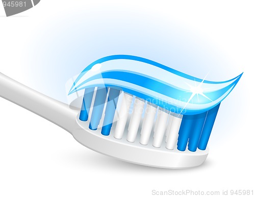 Image of Toothbrush and gel toothpaste