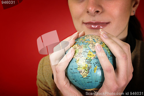 Image of Globe in a girl's hands