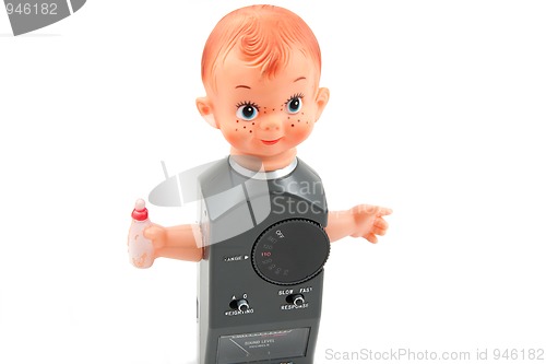 Image of Baby with a sound level meter as body