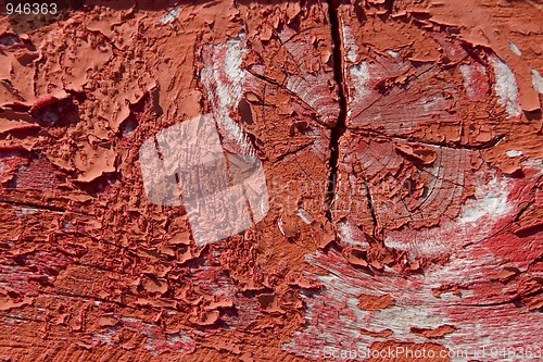 Image of red wooden with grunge paint