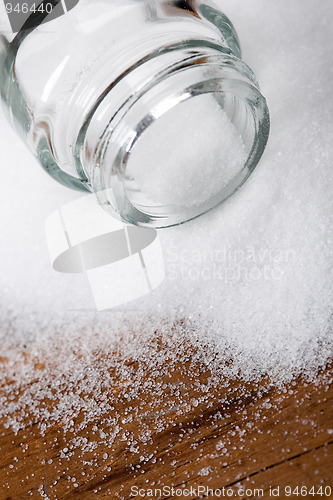 Image of salt in glass container