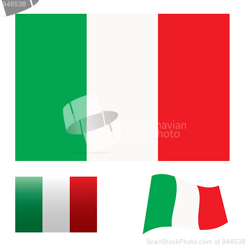 Image of Italy flag set