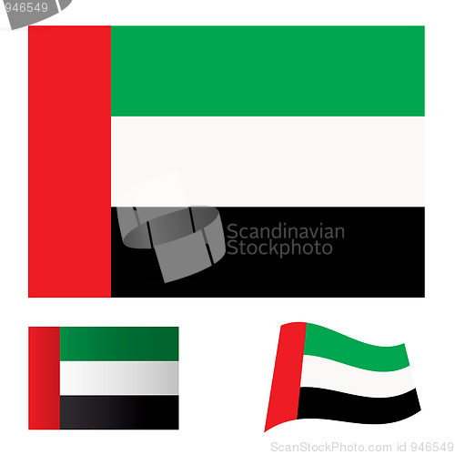 Image of United arab emirates flag set