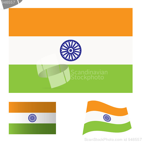Image of india flag set