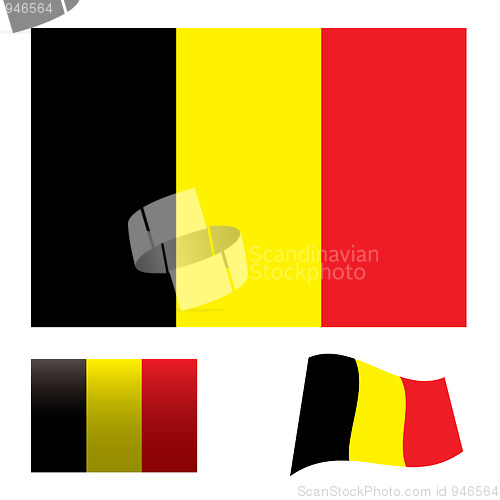 Image of Belgium flag set