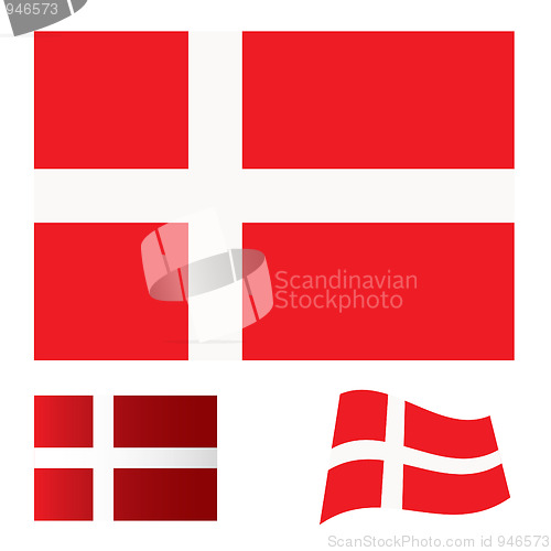 Image of Denmark flag set