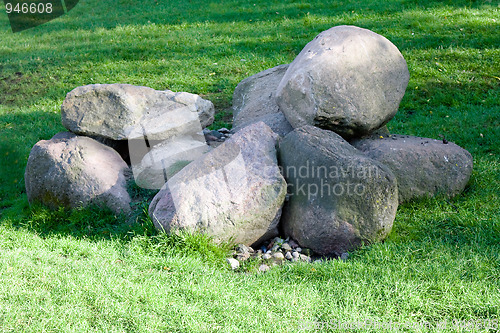 Image of Stones on a grass