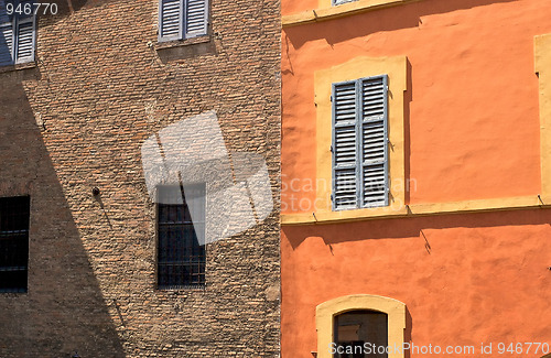 Image of Colorful facade of Italian house