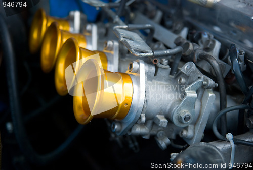 Image of Carburettors of classic racing car engine