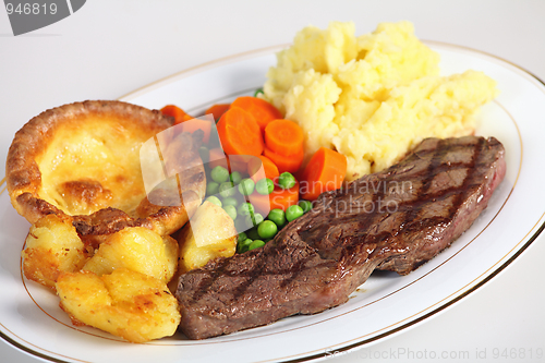 Image of Steak, veg and Yorkshire pud