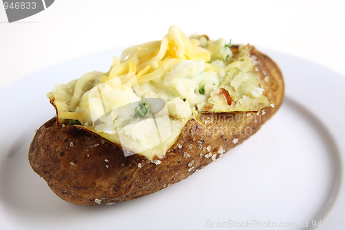 Image of Baked potato on plate