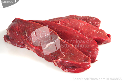 Image of Rump steaks over white