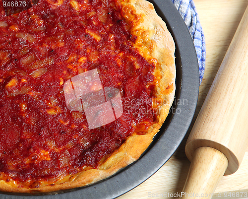 Image of Homemade pizza close-up