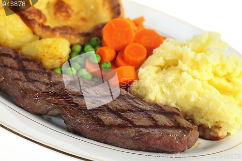 Image of Steak dinner closeup