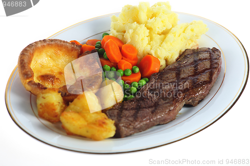 Image of Steak dinner isolated