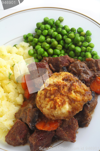 Image of English stew and dumpling vertical