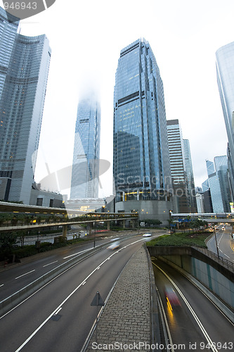 Image of traffic in hong kong at day and mist