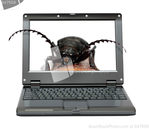 Image of laptop with bag in software metaphor