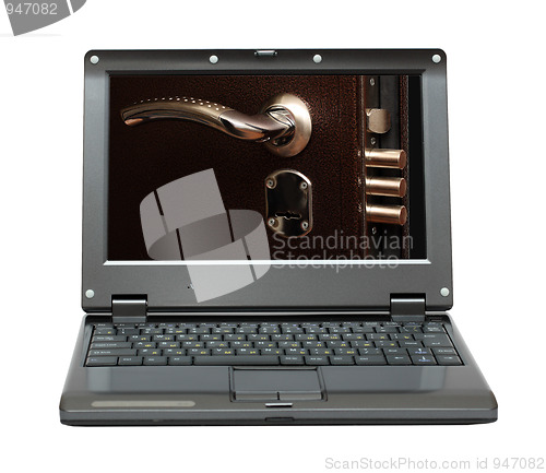 Image of laptop with security concept