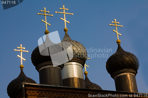 Image of Crosses on church