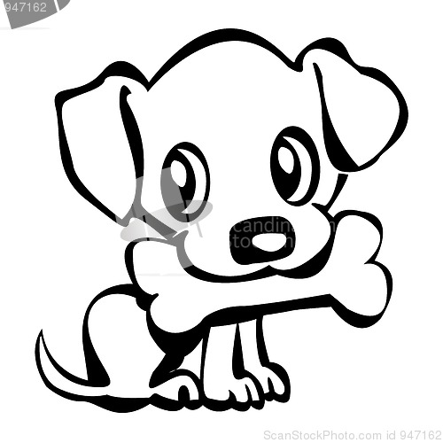 Image of puppy with bone