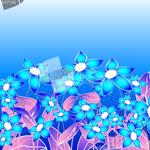 Image of Blue floral composition