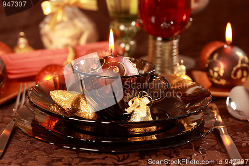 Image of Luxury place setting for Christmas