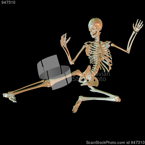 Image of Skeleton in Kickboxing pose