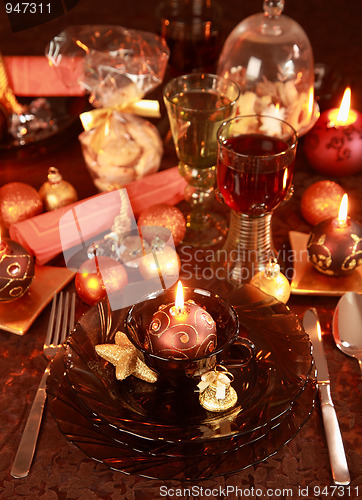 Image of Luxury place setting for Christmas