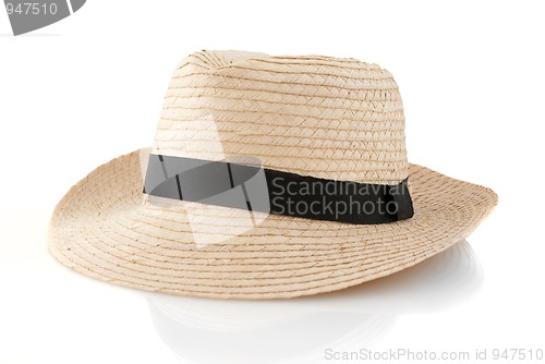 Image of Straw hat withe black ribbon