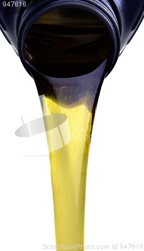 Image of Motor oil poring 