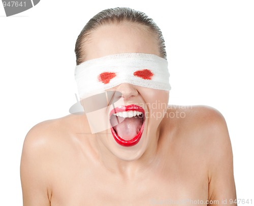 Image of Horrified woman screaming