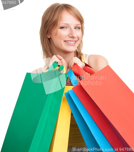 Image of Woman smile with bags