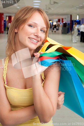 Image of Happy woman in the mall