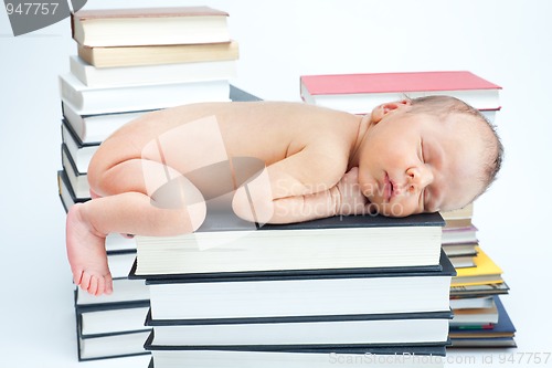 Image of baby sleep in library
