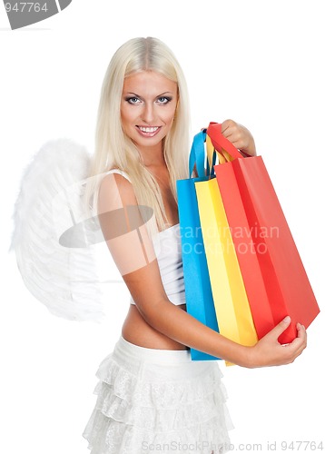 Image of Angel with shopping bags