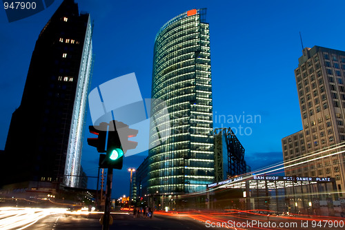 Image of berlin potsdamer platz blue night