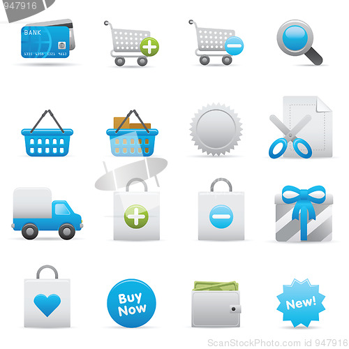 Image of Shopping Icons Set | Indigo Series 01 