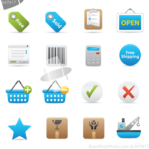 Image of Shopping Icons Set | Indigo Series 02 