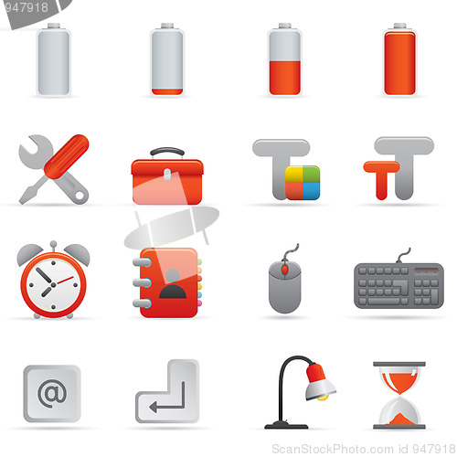 Image of Computer Icons Set | Red Series 01