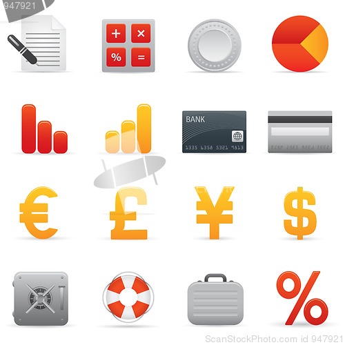 Image of Finance Icons Set | Red Series 01